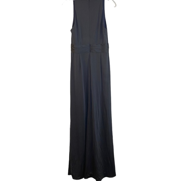 Eliza J Formal Long Dress Gray Sleeveless V-Neck Glam Gown Brooch Detail Size 4 - Picture 7 of 10